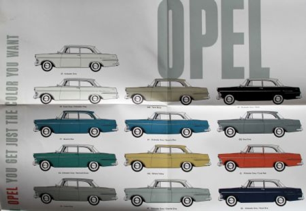 Opel Rekord Caravan Modellprogramm 1961 Polster + Farben Automobilprospekt (8242)